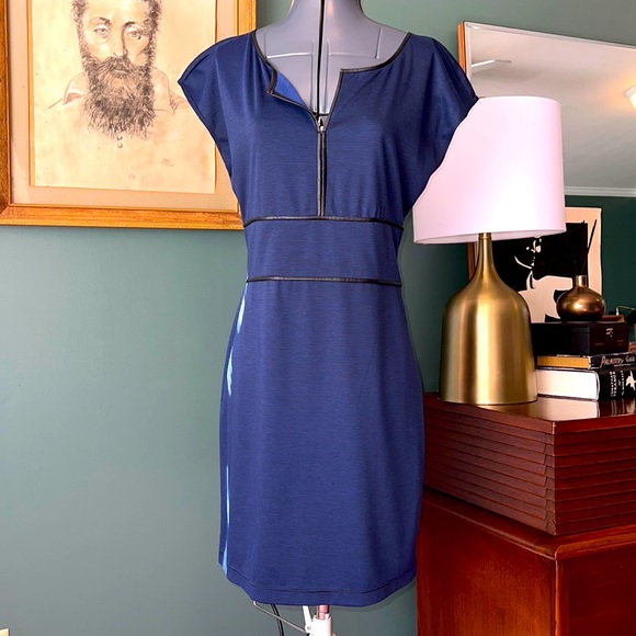 Max Studio Blue and Black Striped Dress - Picture 2 of 9